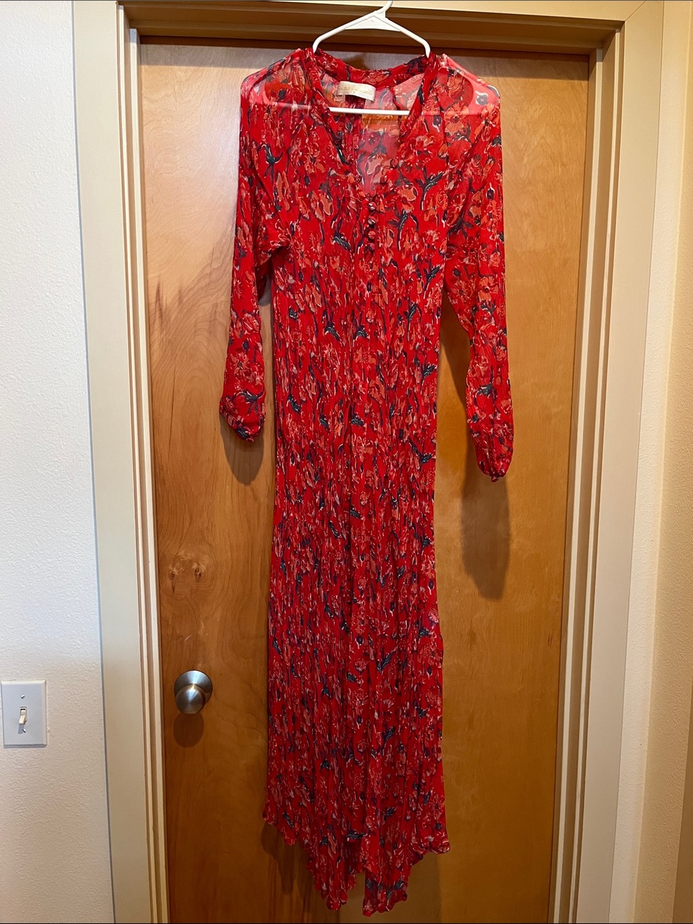 Natalie Martin Red Floral Long Maxi Dress